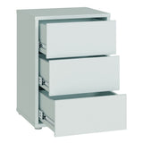 Wooden Bedside Cabinet With 3 Push-to-Open Drawers - Alice Springs