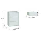 Wooden Bedside Cabinet With 3 Push-to-Open Drawers - Alice Springs