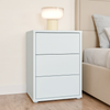 Wooden Bedside Cabinet With 3 Push-to-Open Drawers - Alice Springs
