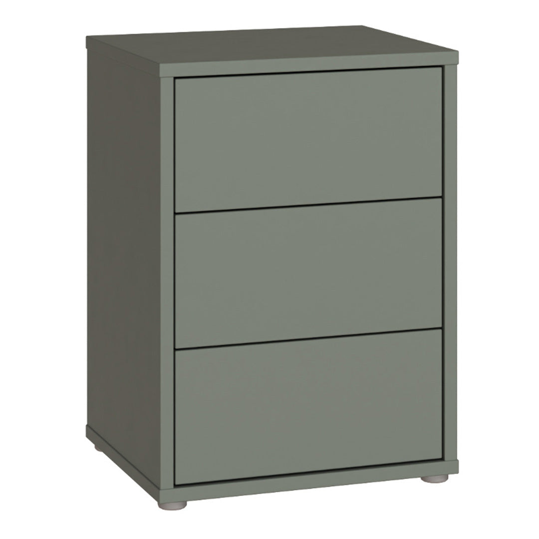 Wooden Bedside Cabinet With 3 Push-to-Open Drawers - Alice Springs