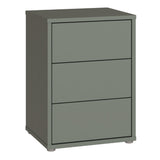 Wooden Bedside Cabinet With 3 Push-to-Open Drawers - Alice Springs