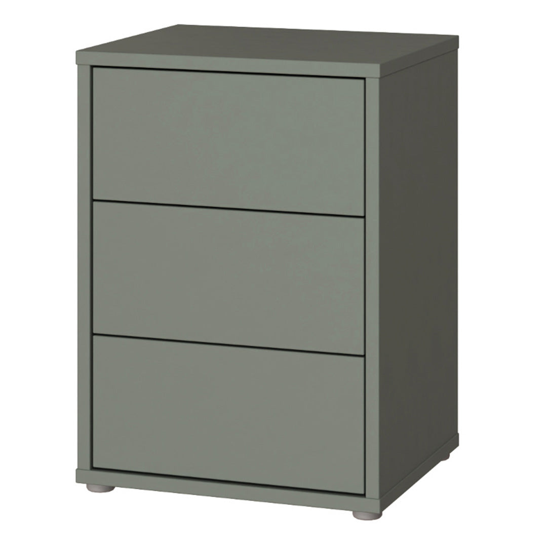 Wooden Bedside Cabinet With 3 Push-to-Open Drawers - Alice Springs