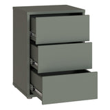 Wooden Bedside Cabinet With 3 Push-to-Open Drawers - Alice Springs