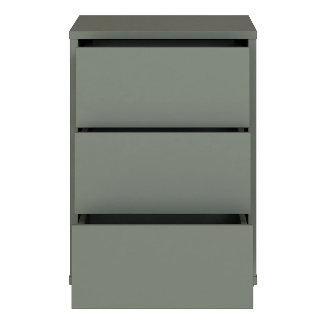 Wooden Bedside Cabinet With 3 Push-to-Open Drawers - Alice Springs