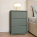 Wooden Bedside Cabinet With 3 Push-to-Open Drawers - Alice Springs