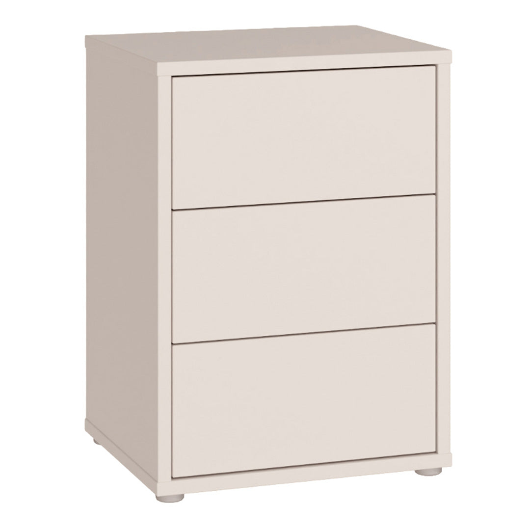Wooden Bedside Cabinet With 3 Push-to-Open Drawers - Alice Springs