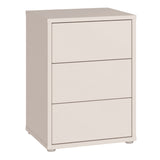 Wooden Bedside Cabinet With 3 Push-to-Open Drawers - Alice Springs