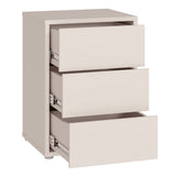 Wooden Bedside Cabinet With 3 Push-to-Open Drawers - Alice Springs