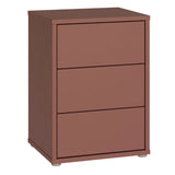 Wooden Bedside Cabinet With 3 Push-to-Open Drawers - Alice Springs