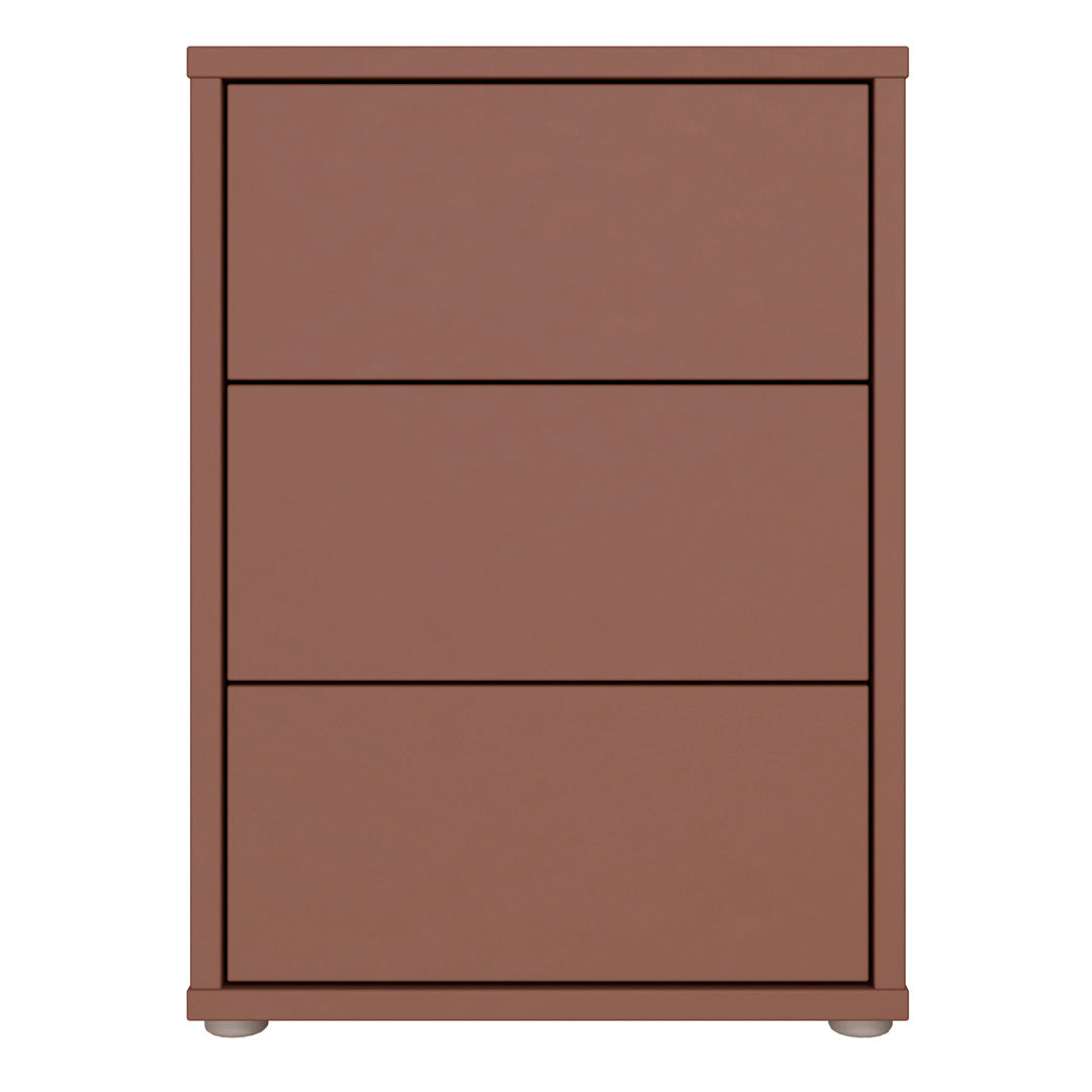 Wooden Bedside Cabinet With 3 Push-to-Open Drawers - Alice Springs