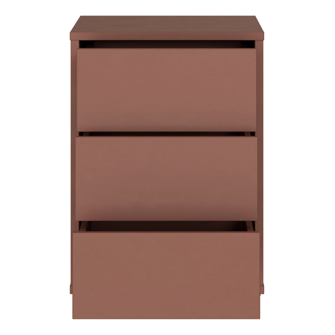 Wooden Bedside Cabinet With 3 Push-to-Open Drawers - Alice Springs