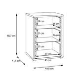 Wooden Bedside Cabinet With 3 Push-to-Open Drawers - Alice Springs