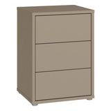 Wooden Bedside Cabinet With 3 Push-to-Open Drawers - Alice Springs