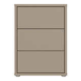 Wooden Bedside Cabinet With 3 Push-to-Open Drawers - Alice Springs