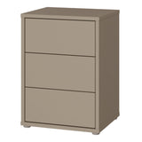Wooden Bedside Cabinet With 3 Push-to-Open Drawers - Alice Springs