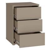 Wooden Bedside Cabinet With 3 Push-to-Open Drawers - Alice Springs