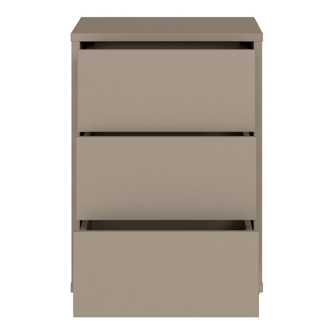 Wooden Bedside Cabinet With 3 Push-to-Open Drawers - Alice Springs