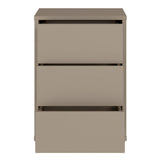 Wooden Bedside Cabinet With 3 Push-to-Open Drawers - Alice Springs