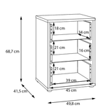 Wooden Bedside Cabinet With 3 Push-to-Open Drawers - Alice Springs