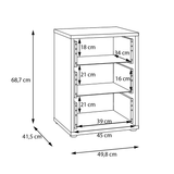 Wooden Bedside Cabinet With 3 Push-to-Open Drawers - Alice Springs