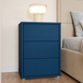 Wooden Bedside Cabinet With 3 Push-to-Open Drawers - Alice Springs