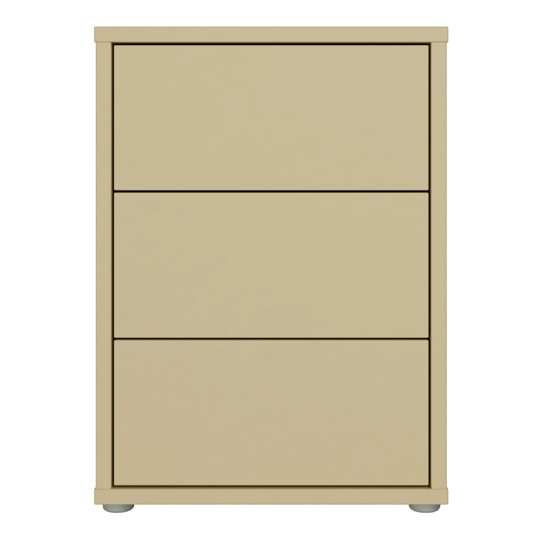 Wooden Bedside Cabinet With 3 Push-to-Open Drawers - Alice Springs