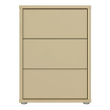 Wooden Bedside Cabinet With 3 Push-to-Open Drawers - Alice Springs