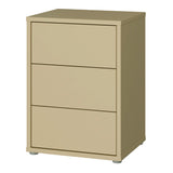 Wooden Bedside Cabinet With 3 Push-to-Open Drawers - Alice Springs