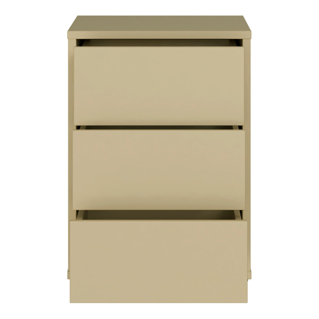 Wooden Bedside Cabinet With 3 Push-to-Open Drawers - Alice Springs