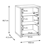 Wooden Bedside Cabinet With 3 Push-to-Open Drawers - Alice Springs