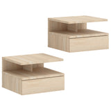 Wooden Bedside Cabinet 35cm Wide Wall Hung With 1 Drawer - Velmora