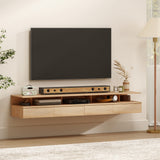 Wooden Bedside Cabinet 35cm Wide Wall Hung With 1 Drawer - Velmora