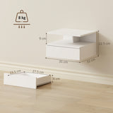 Wooden Bedside Cabinet 35cm Wide Wall Hung With 1 Drawer - Velmora