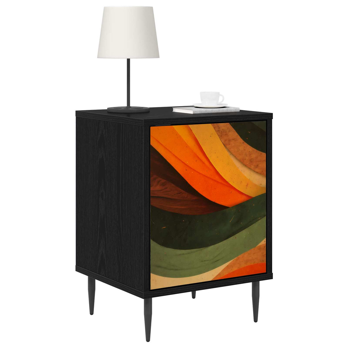 Wooden Bedside Cabinet 36cm Wide With 1 Door And Raised Feet - Bonn