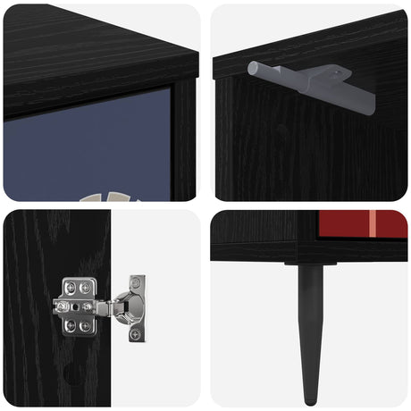 Wooden Bedside Cabinet 36cm Wide With 1 Door And Raised Feet - Essen