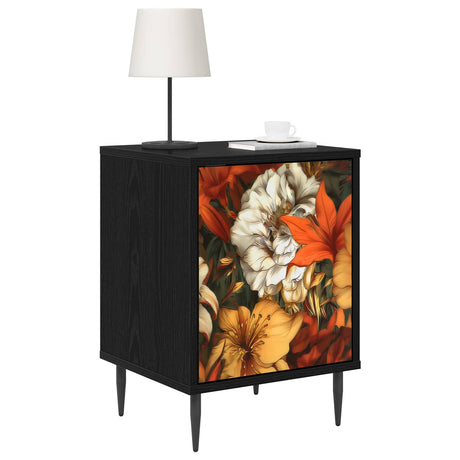 Wooden Bedside Cabinet 36cm Wide With 1 Door And Raised Feet - Gennep