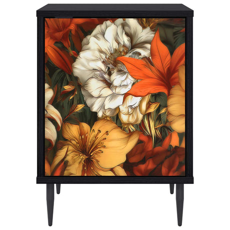 Wooden Bedside Cabinet 36cm Wide With 1 Door And Raised Feet - Gennep