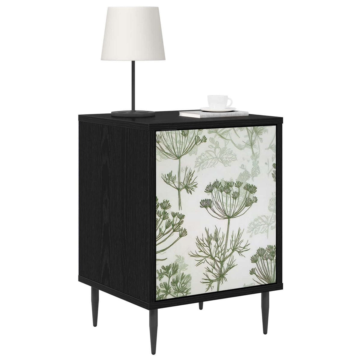 Wooden Bedside Cabinet 36cm Wide With 1 Door And Raised Feet - Gotha