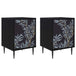 Wooden Bedside Cabinet 36cm Wide With 1 Door And Raised Feet in Set Of 2 - Dokkum