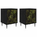 Wooden Bedside Cabinet 36cm Wide With 1 Door And Raised Feet in Set Of 2 - Elburg