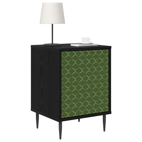 Wooden Bedside Cabinet 36cm Wide With 1 Door And Raised Feet in Set Of 2 - Geleen