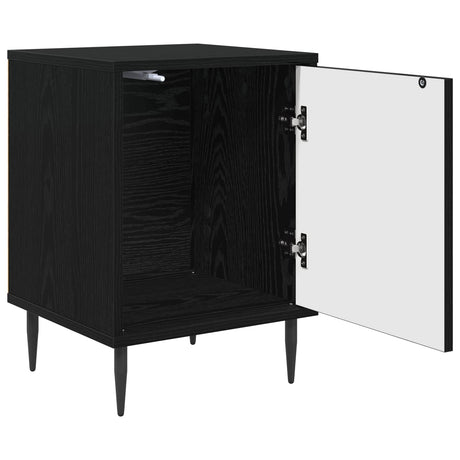 Wooden Bedside Cabinet 36cm Wide With 1 Door And Raised Feet in Set Of 2 - Gennep