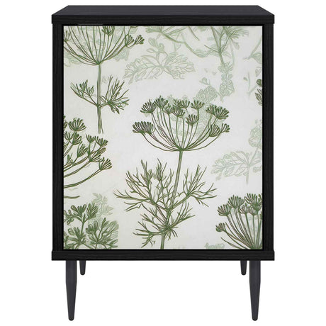 Wooden Bedside Cabinet 36cm Wide With 1 Door And Raised Feet in Set Of 2 - Gotha