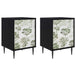 Wooden Bedside Cabinet 36cm Wide With 1 Door And Raised Feet in Set Of 2 - Gotha