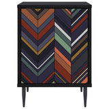 Wooden Bedside Cabinet 36cm Wide With 1 Door And Raised Feet in Set Of 2 - Ommen