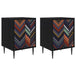 Wooden Bedside Cabinet 36cm Wide With 1 Door And Raised Feet in Set Of 2 - Ommen