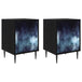Wooden Bedside Cabinet 36cm Wide With 1 Door And Raised Feet in Set Of 2 - Raalte