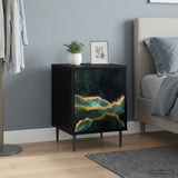 Wooden Bedside Cabinet 36cm Wide With 1 Door And Raised Feet in Set Of 2 - Wijhe
