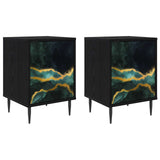 Wooden Bedside Cabinet 36cm Wide With 1 Door And Raised Feet in Set Of 2 - Wijhe