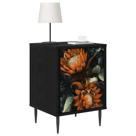 Wooden Bedside Cabinet 36cm Wide With 1 Door And Raised Feet - Lochem